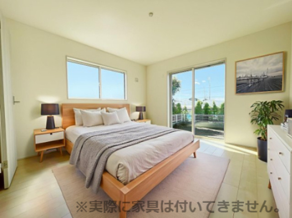 新築戸建・建売　桐生第25相生町　Livele Garden　全2棟の洋室|写真はホームステージングにて作成しており、実際に家具は付いてきません。