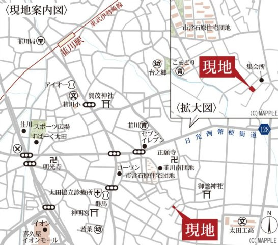 新築戸建・建売　太田市第1茂木町　Livele Garden　全1棟の地図