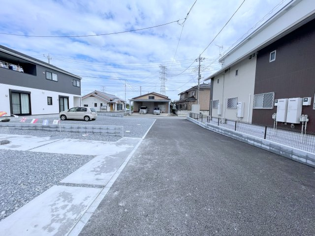 新築戸建・建売　本庄市栗崎第2　Cradle Garden　全3棟の前面道路含む現地写真|協定道路部分になります！協定道路分72.57㎡は敷地面積に含まれます。