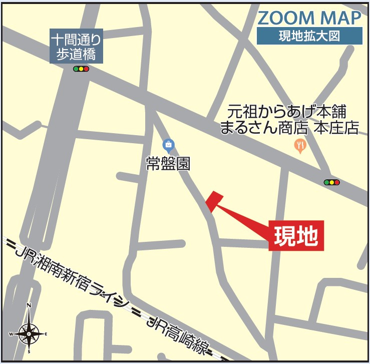 新築戸建・建売　本庄市東台1丁目　Blooming Garden　全2棟の地図