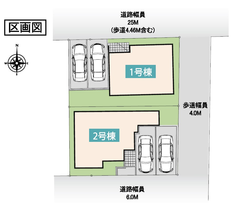 熊谷市上之　AiTOWN　全2邸の区画図|■駐車スペース2台可能！