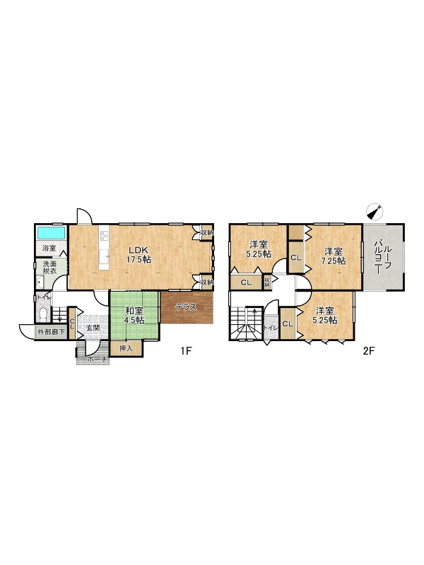 姫路市夢前町塚本/中古戸建の間取り