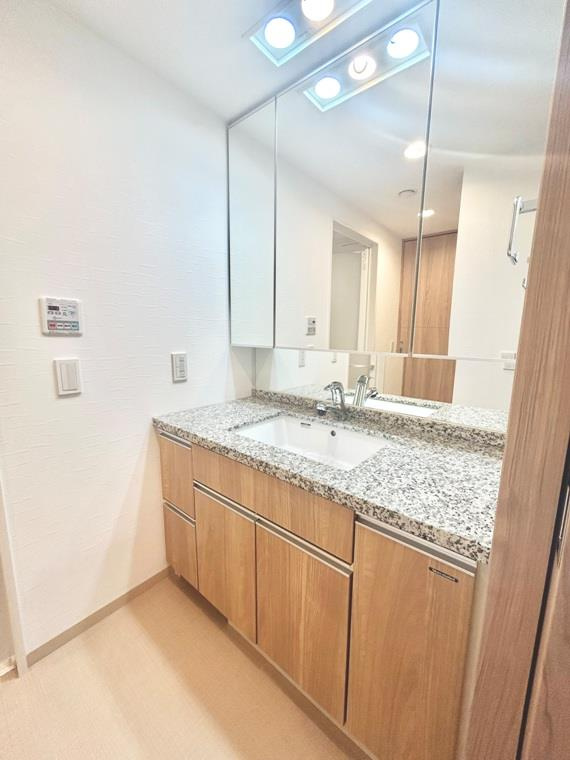 ヴィラス星ヶ丘の森の洗面所|忙しい朝には欠かせない洗面所です