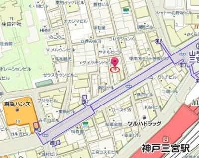 【地図】 | ゴールドウッズ三宮ビル壱番館