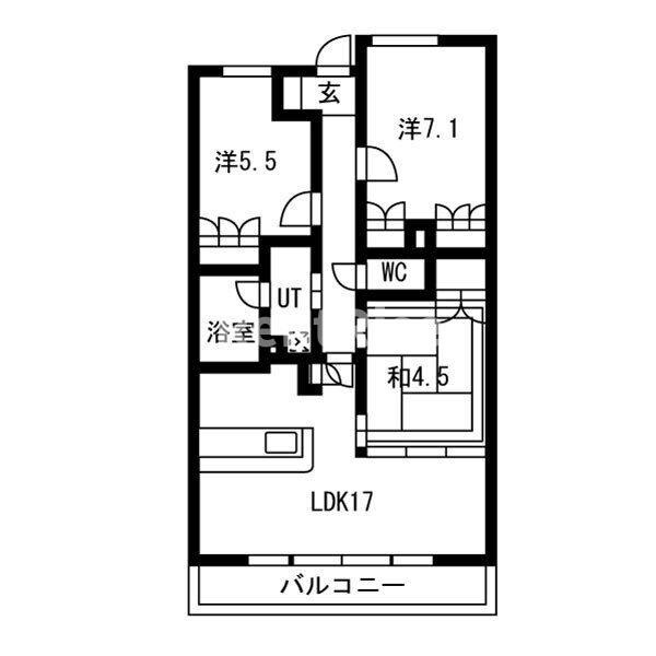 モアグレース末広Ⅱの間取り