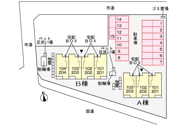 ローズ　ガーデン　大野　Ａの区画図