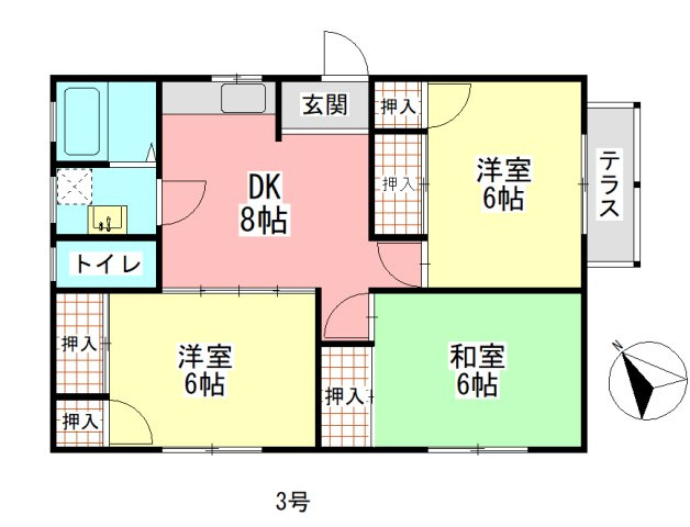 つる貸家（亀松）の間取り