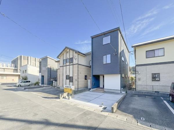 大在浜　新築の前面道路含む現地写真|現地工事中です。
※写真は、現況写真に一部CG処理を施したイメージ画像です。

