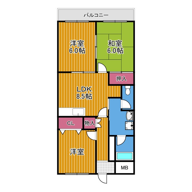 メゾン大北の間取り
