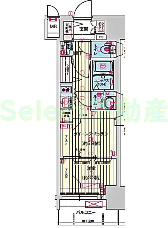 プレサンス　ジェネ　新栄町駅前　葵の間取り