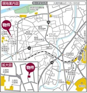 仲介手数料無料　ハートフルタウン入間鍵山４期　全２棟　1号棟の地図