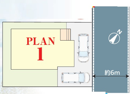 市川市大野町１丁目　新築戸建て　全１棟の区画図