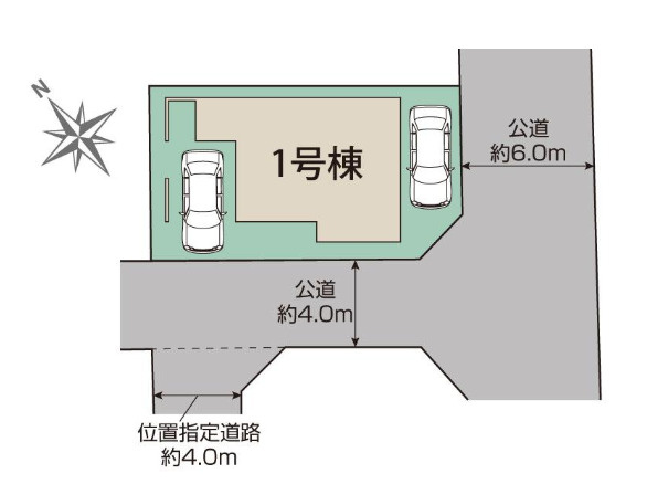 売新築戸建　中央区葵西二丁目の区画図