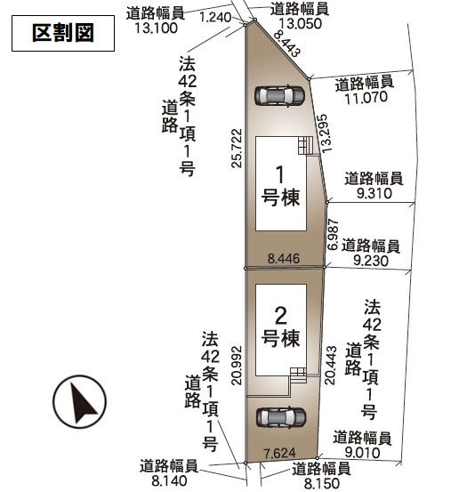 結城市結城　第42　2号棟の区画図