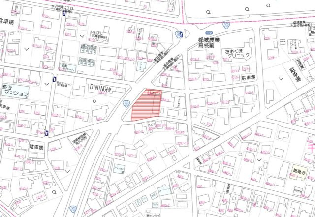 都城市千町の売地の土地図