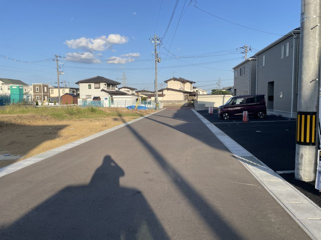 新築戸建・建売　福島市町庭坂一本杉 CRADLE GARDEN　全4棟の前面道路含む現地写真|同時期に入居される方が多いため、コミュニティが作りやすい！(^O^)