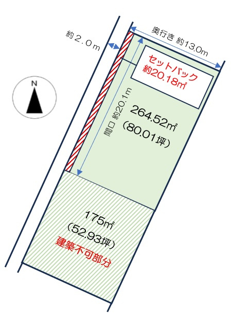 倉敷市福田町古新田 土地の土地図|◆全部で130坪強ございます。