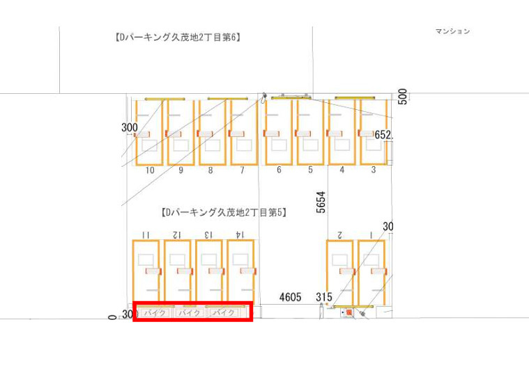 Dパーキング（那覇市久茂地2丁目第5）の区画図