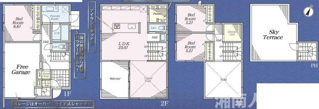 鎌倉市腰越３丁目３１－５新築戸建の間取り