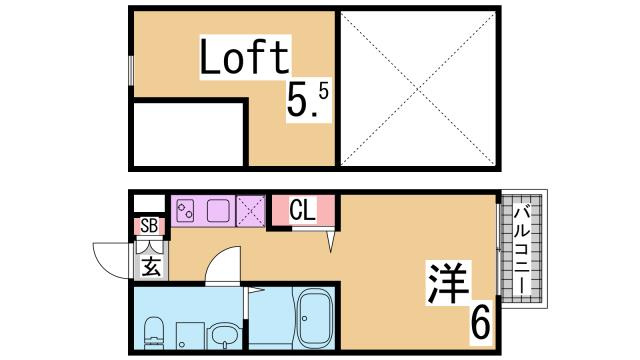 神戸市長田区川西通４丁目のアパートの間取り