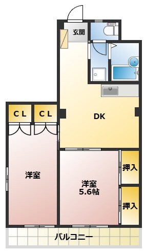 【間取り】 | コートヒルズ | ２ＤＫのお部屋です！
