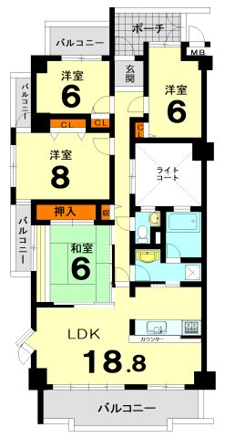 【間取り】 | サンシティ桂坂ロイヤル参番館 | 専有面積103.45㎡