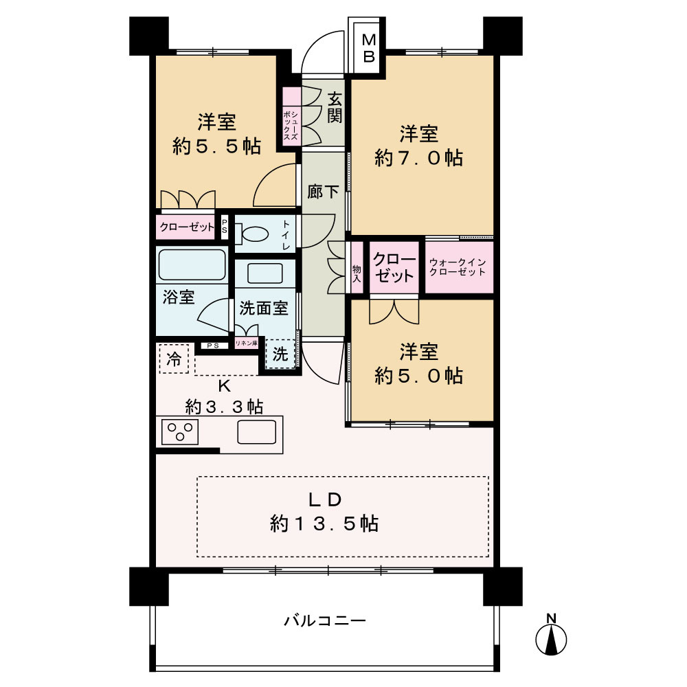 ウィザースレジデンス盛岡サザンテラスの間取り