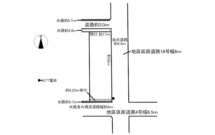 土地　太郎丸北郷の区画図