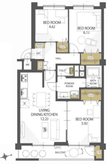 【間取り】 | 富岡シーサイドコーポM棟 | 令和７年９月中旬リノベーション完了予定・3LDK