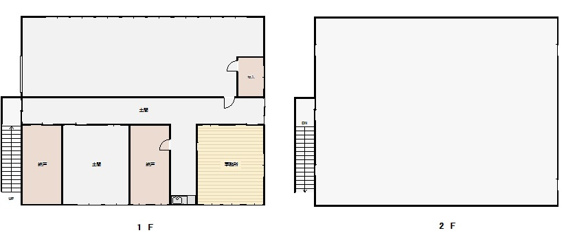 境港市外江町　売倉庫の間取り|平屋二階建図面です。
建物面積約82坪となっております。
