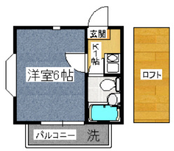 ジュネパレス市川第21の間取り|※反転タイプ