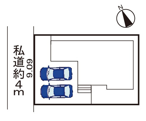 小牧市間々原新田　新築戸建の区画図|駐車場並列２台可