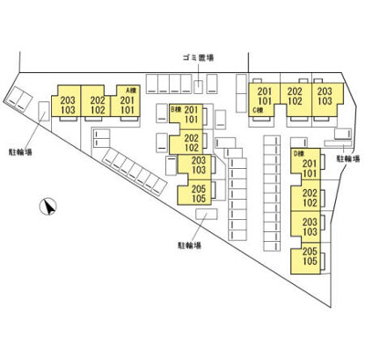 【区画図】 | エクセルクローバー D棟