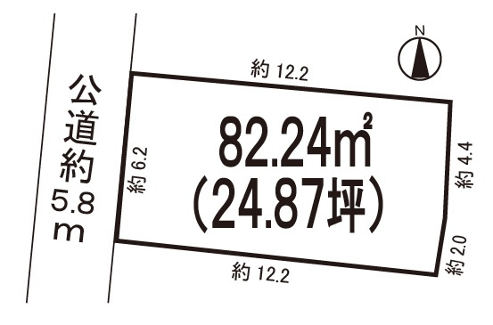 小牧市西島町　売地の土地図|建築条件なし