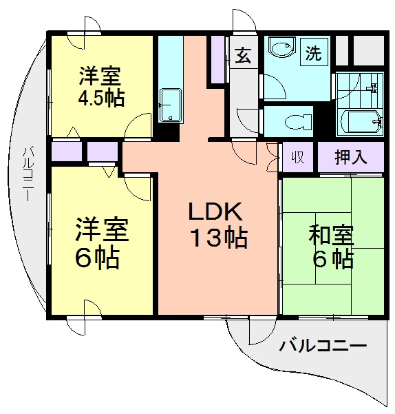 グラントルム弐番館の間取り