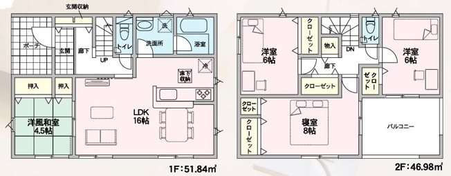 【間取り】 | 深谷市武蔵野第２　 | ３号棟間取り図