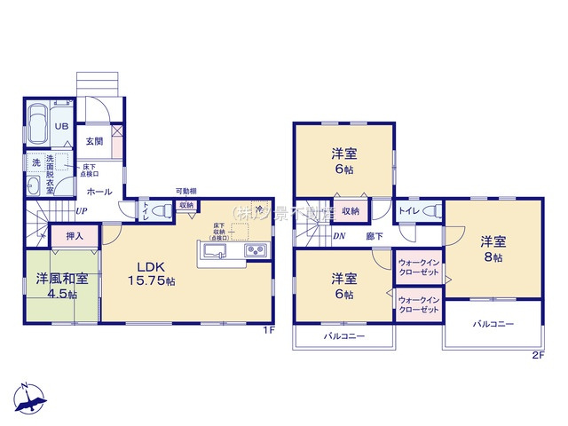 【間取り】 | 《仲介手数料無料》岩槻区日の出町1-35(1号棟)新築一戸建てリーブルガーデン