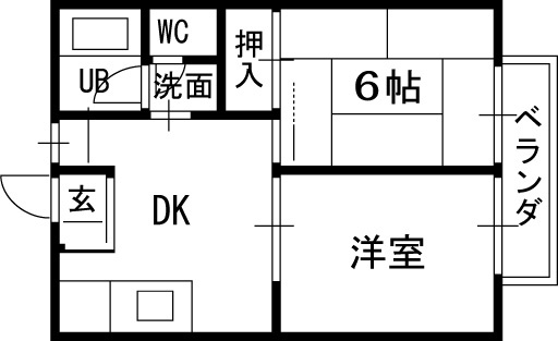 【間取り】 | サマックスアバンサール | ２DK