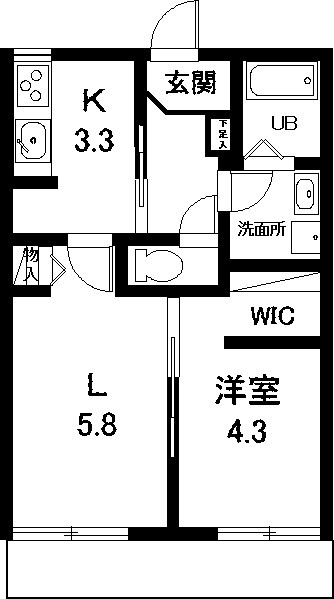 フレグランス一本木Bの間取り