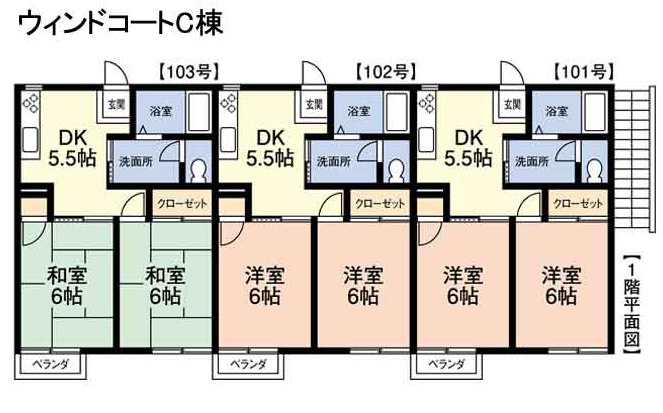 佐倉市江原台2丁目　全3棟売アパートの間取り