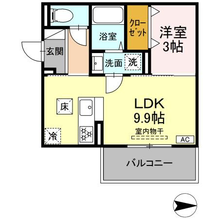 サンフィット　B棟の間取り