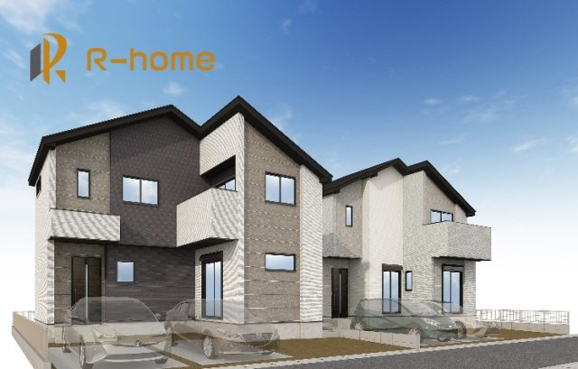 守谷市百合ヶ丘9期　新築戸建て　2号棟の外観パース|2025年10月完成予定！近隣の同仕様完成物件をご見学いただけます♪