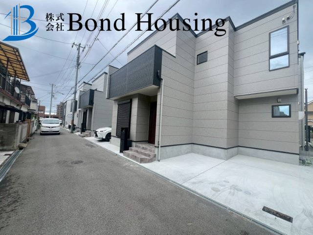 「西新町駅徒歩10分」「開発分譲地」船上町 新築戸建の前面道路含む現地写真