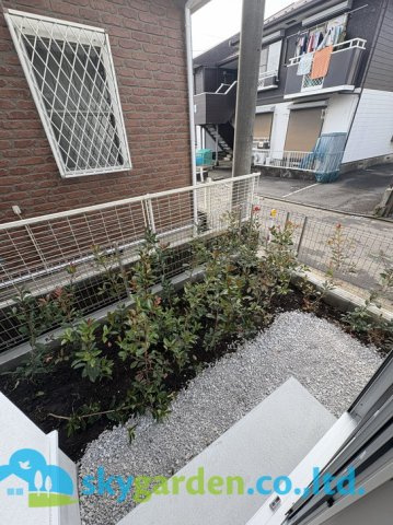 藤沢市高倉8期　新築戸建　全8棟8号棟の庭|簡単な家庭菜園も楽しめるお庭です