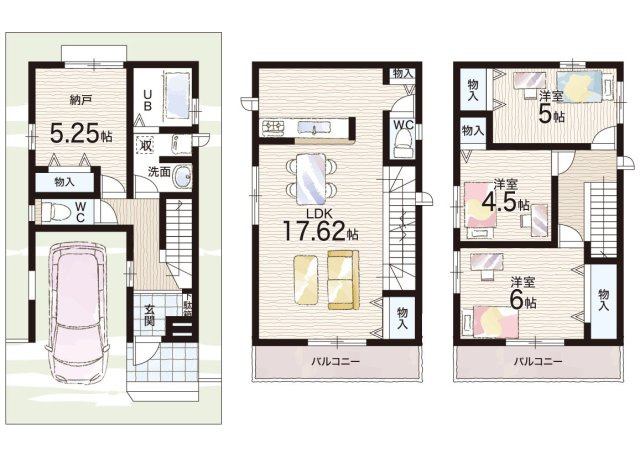 高槻市昭和台町　新築一戸建ての間取り|Ｃ号地