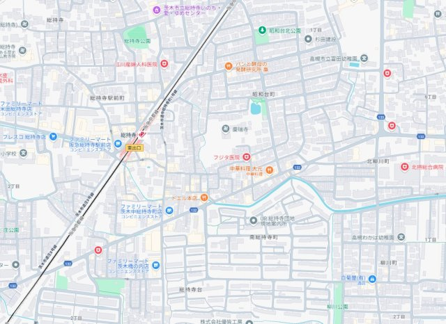 高槻市昭和台町　新築一戸建ての地図