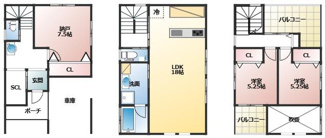 【間取り】 | 和泉市府中町中古戸建