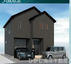 茅ヶ崎市松が丘1丁目　新築戸建　の外観パース|イメージパスですので実際のものと多少異なります

