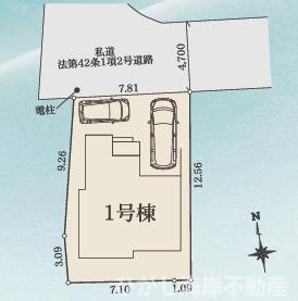 茅ヶ崎市松が丘1丁目　新築戸建　の区画図|区画図です。