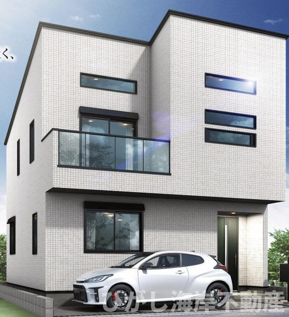 藤沢市辻堂元町5丁目　 新築戸建　全2棟 の外観パース|イメージパスですので実際のものと多少異なります
